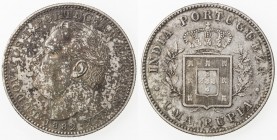 PORTUGUESE INDIA: Luíz I, 1861-1889, AR rupia, 1882, KM-312, attractive old toning, EF.
Estimate: USD 50 - 75