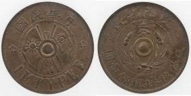 SHENSI: AE 2 cents, ND (ca. 1928), Y-436.3, bold strike, NGC graded AU55 BN.
Estimate: USD 100 - 150