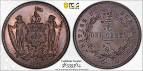 BRITISH NORTH BORNEO: AE cent, 1890-H, KM-2, British North Borneo Company issue, PCGS graded MS65 BR.
Estimate: USD 100 - 150