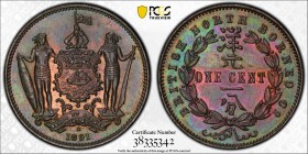 BRITISH NORTH BORNEO: AE cent, 1891-H, KM-2, British North Borneo Company issue, PCGS graded MS64 BR.
Estimate: USD 100 - 150