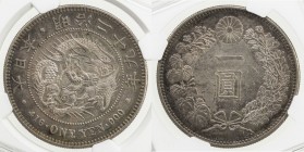JAPAN: Meiji, 1868-1912, AR yen, year 29 (1896), Y-A25.3, JNDA-01-10A, NGC graded AU58.
Estimate: USD 75 - 100