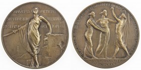BELGIUM: AE medal (129.4g), 1921, 70mm bronze medal for the Resistance of Antwerp by Wissaert for Les Amis de la Médaille d'Art, the Belgian army pers...