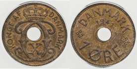 FAROE ISLANDS: Christian X, 1912-1947, AE øre, 1941, KM-1, one-year type, ICG graded MS63 RB.
Estimate: USD 70 - 90
