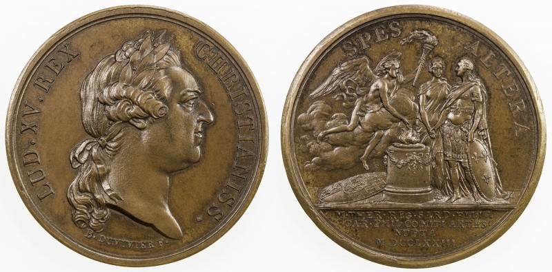 FRANCE: Louis XV, 1715-1774, AE medal (29.79g), 1773, Page-Divo-183; Forrer-I, 6...