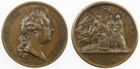 FRANCE: Louis XV, 1715-1774, AE medal (29.79g), 1773, Page-Divo-183; Forrer-I, 686, 42mm bronze medal for the Marraige of the Count of Artois (the fut...