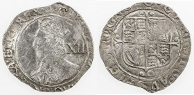 ENGLAND: Charles I, 1625-1649, AR shilling (5.72g), Tower mint, ND (1641-43), S-2799, KM-187, triangle in circle mintmark, sixth large "Briot's" bust ...