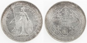 GREAT BRITAIN: AR trade dollar, 1902-B, KM-T5, a few light surface hairlines, Unc.
Estimate: USD 75 - 100
