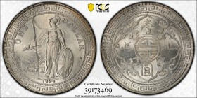 GREAT BRITAIN: AR trade dollar, 1929-B, KM-T5, Pridmore-26, lightly cleaned, PCGS graded Unc details. The British Trade Dollar was designed by George ...