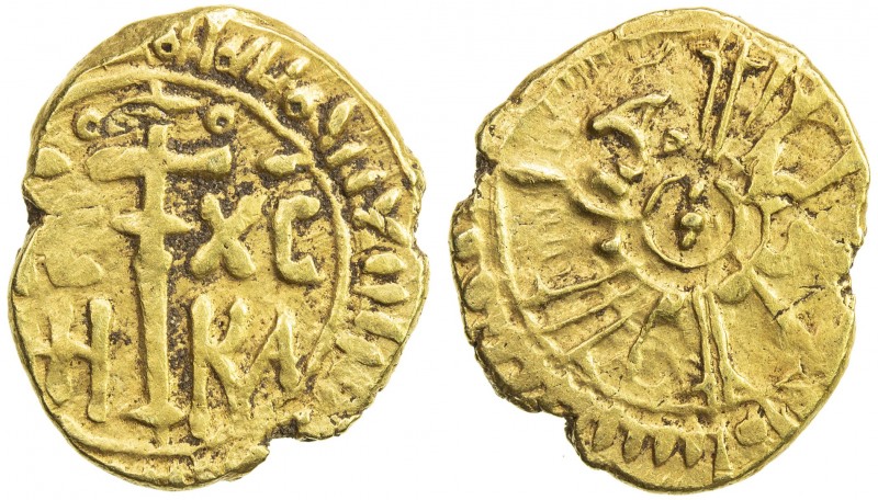 SICILY: Roger (Ruggero) II, as King, 1130-1354, AV tari (1.32g) (Messina), AH54x...