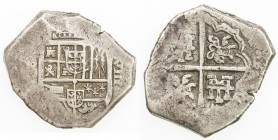 SPAIN: Felipe IV, 1621-1665, AR 8 reales (27.31g), ND (1622-63)-S, KM-39.6, Calicó Type-127, date and assayer missing due to strike, otherwise fairly ...