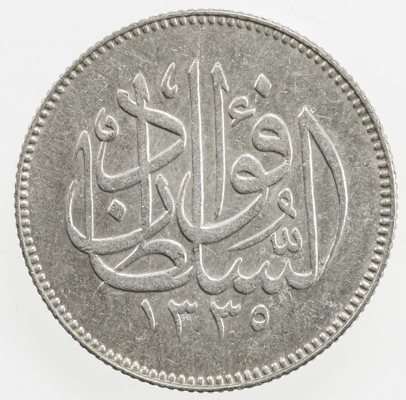 EGYPT: Fuad, as Sultan, 1917-1922, AR 2 piastres, 1920-H/AH1338, KM-321, surface...