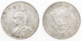 GERMAN EAST AFRICA: Wilhelm II, 1888-1918, AR 2 rupien, 1894-A, KM-5, cleaned, better date of the two-year type, VF, ex Wolfgang Schuster Collection. ...