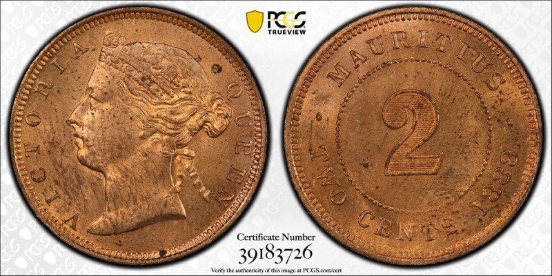 MAURITIUS: Victoria, 1837-1901, AE cent, 1888, KM-8, PCGS graded MS63 RD.
Estim...