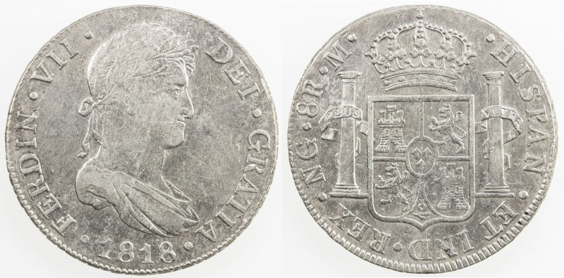 GUATEMALA: Fernando VII, 1808-1821, AR 8 reales, 1818-NG, KM-69, assayer M, surf...