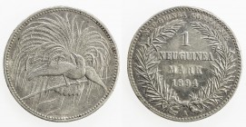 GERMAN NEW GUINEA: Wilhelm II, 1888-1918, AR mark, 1894-A, KM-5, cleaned, some light tooling on reverse, classic bird of paradise motif, one-year type...