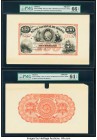 Bolivia Banco Nacional de Bolivia 100 Bolivianos 187x (ca. 1873) Pick S189fp; S189bp Front and Back Proofs PMG Gem Uncirculated 66 EPQ; Choice Uncircu...
