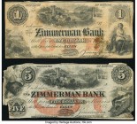 Canada Elgin, CW- Zimmerman Bank $1; $5 1850s Ch.# 815-12-08-02R; 815-12-06-06R Two Remainder's Good. 

HID09801242017

© 2020 Heritage Auctions | All...