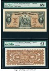 Canada Montreal, PQ- Banque d'Hochelaga $10 2.1.1917 Ch.# 360-24-08aFP; 360-24-08aBP Front and Back Color Variety Proofs PMG Superb Gem Unc 68 EPQ; Un...