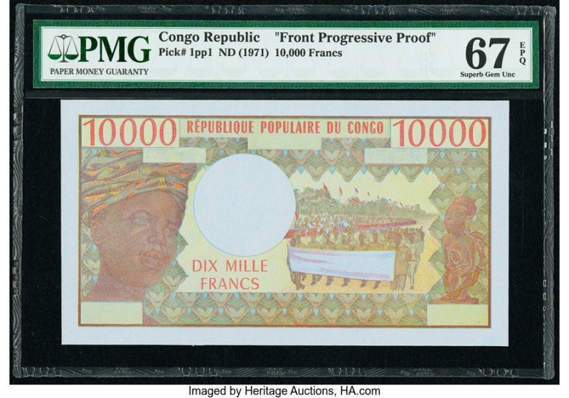 Congo Republic Banque Centrale 10,000 Francs ND (1971) Pick 1pp1 Front Progressi...