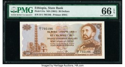 Ethiopia State Bank of Ethiopia 20 Dollars ND (1961) Pick 21a PMG Gem Uncirculated 66 EPQ. 

HID09801242017

© 2020 Heritage Auctions | All Rights Res...