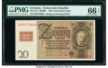 Germany Democratic Republic Deutsche Notenbank 20 Deutsche Mark 1948 Pick 5b PMG Gem Uncirculated 66 EPQ. 

HID09801242017

© 2020 Heritage Auctions |...