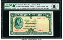 Ireland - Republic Central Bank of Ireland 1 Pound 11.4.1964 Pick 64a PMG Gem Uncirculated 66 EPQ. 

HID09801242017

© 2020 Heritage Auctions | All Ri...