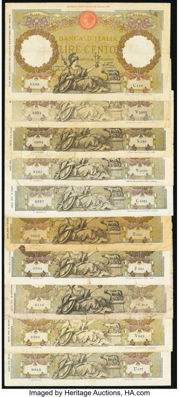 Italy Banca d'Italia 100 Lire Lot of 10 Examples Good-Fine. 

HID09801242017

© ...