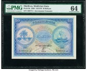 Maldives Maldivian State Government 50 Rufiyaa 1960 / AH1379 Pick 6b PMG Choice Uncirculated 64. 

HID09801242017

© 2020 Heritage Auctions | All Righ...