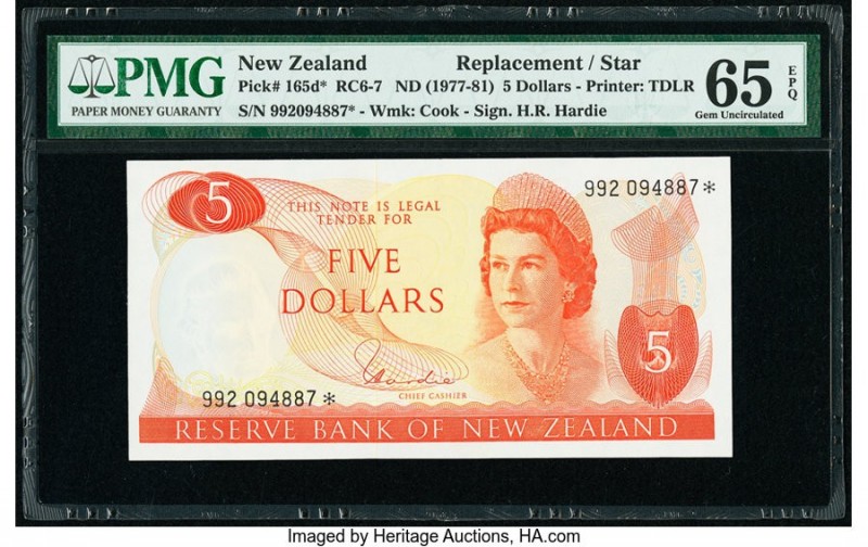 New Zealand Reserve Bank of New Zealand 5 Dollars ND (1977-81) Pick 165d* RC6-7 ...