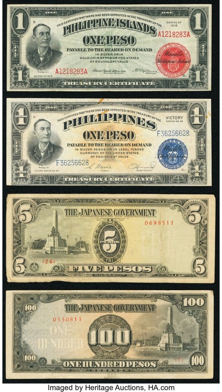 Philippines Group Lot of Four Examples Fine-Very Fine. Rust is seen on the Victo...