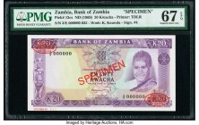 Zambia Bank of Zambia 20 Kwacha ND (1969) Pick 13cs Specimen PMG Superb Gem Unc 67 EPQ. Red Specimen & TDLR overprints.

HID09801242017

© 2020 Herita...