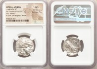 ATTICA. Athens. Ca. 440-404 BC. AR tetradrachm (24mm, 17.23 gm, 10h). NGC MS 3/5 - 4/5. Mid-mass coinage issue. Head of Athena right, wearing crested ...