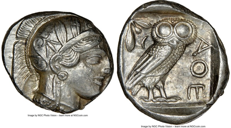 ATTICA. Athens. Ca. 440-404 BC. AR tetradrachm (25mm, 17.20 gm, 3h). NGC Choice ...