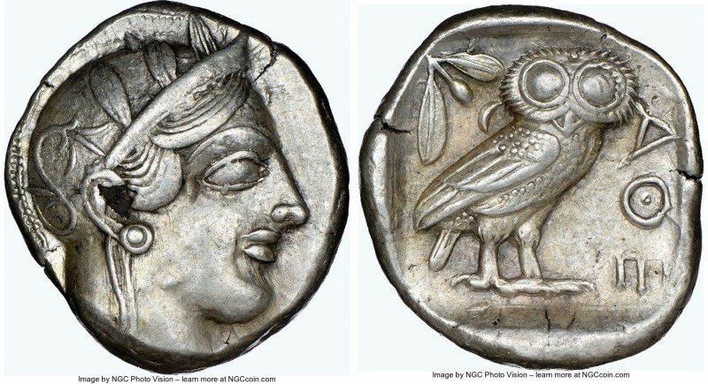 ATTICA. Athens. Ca. 440-404 BC. AR tetradrachm (25mm, 17.13 gm, 2h). NGC Choice ...