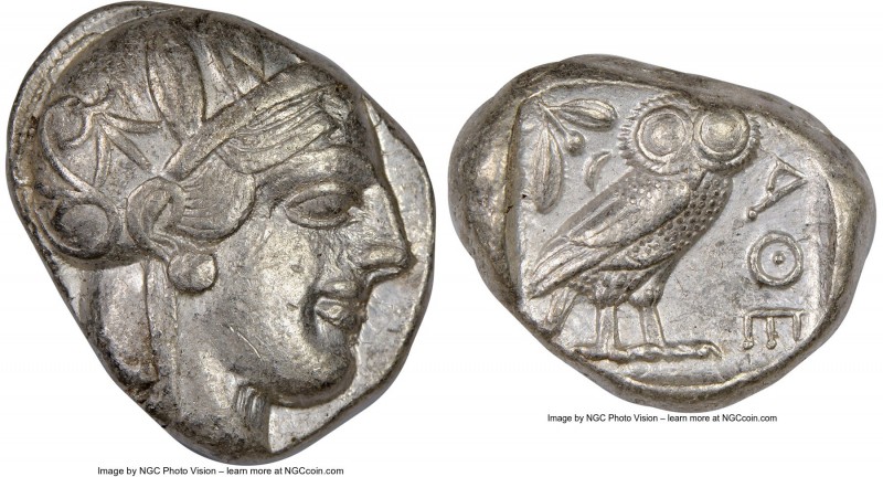ATTICA. Athens. Ca. 440-404 BC. AR tetradrachm (25mm, 17.17 gm, 4h). NGC XF 4/5 ...
