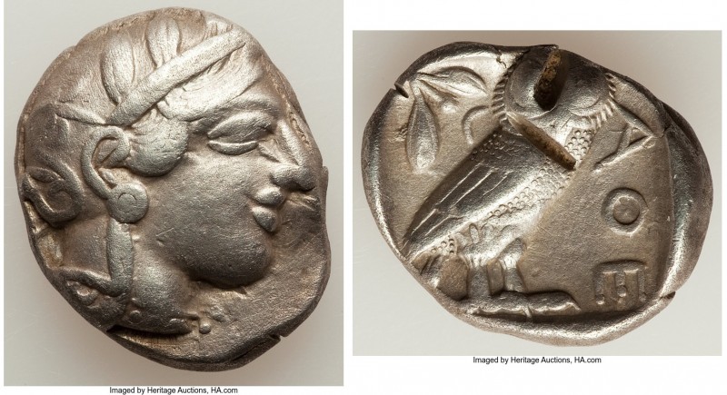 ATTICA. Athens. Ca. 440-404 BC. AR tetradrachm (26mm, 16.94 gm, 9h). Choice VF, ...
