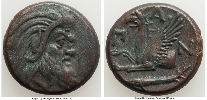 CIMMERIAN BOSPORUS. Panticapaeum. 4th century BC. AE (21mm, 7.35 gm, 12h). VF. H...