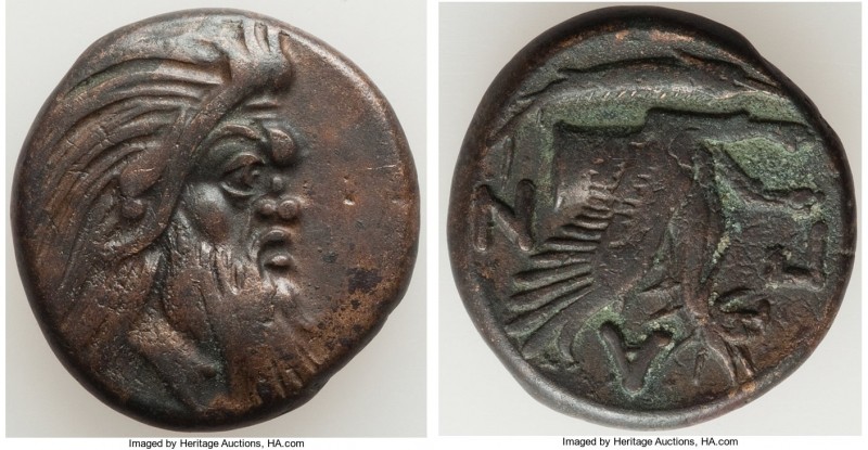 CIMMERIAN BOSPORUS. Panticapaeum. 4th century BC. AE (21mm, 6.87 gm, 12h). Choic...