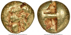 IONIA. Ephesus. Ca. 600-550 BC. EL third-stater or trite (12mm, 4.73 gm). NGC Choice Fine 4/5 - 4/5. 'Primitive' bee, viewed from above / Two incuse s...