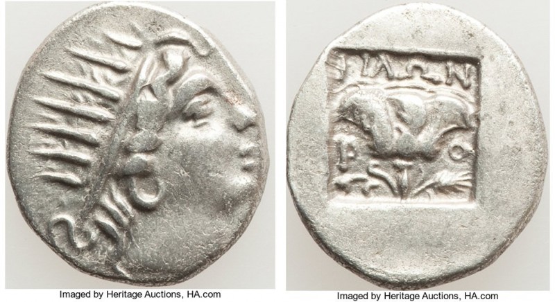 CARIAN ISLANDS. Rhodes. Ca. 88-84 BC. AR drachm (16mm, 2.18 gm, 12h). Plinthopho...