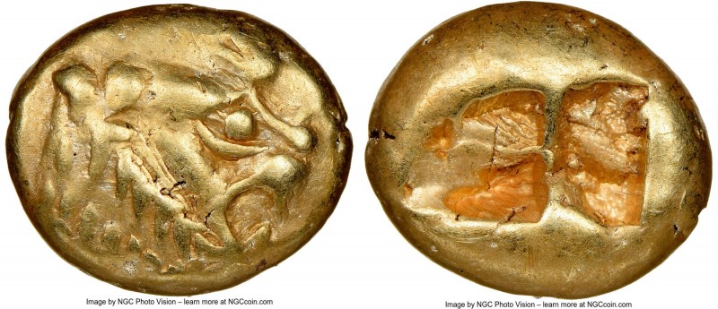 LYDIAN KINGDOM. Alyattes or Walwet (ca. 610-546 BC). EL third-stater or trite (1...