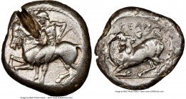 CILICIA. Celenderis. Ca. 425-350 BC. AR stater (20mm, 4h) NGC VF, test cut. Youthful nude male rider, holding reins in right hand and goad in left, di...