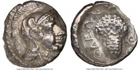 CILICIA. Soloi. Ca. 410-375 BC. AR obol (9mm, 1h). NGC XF, edge chips. CILICIA. Soloi. Ca. 410-375 BC. AR obol. NGC Choice AU. Helmeted head of Athena...