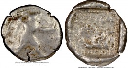 CYPRUS. Citium. Azbaal (ca. 449-425 BC). AR stater (23mm, 10h). NGC Good. Heracles in fighting stance right, nude but for lion skin around shoulders a...