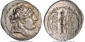 SELEUCID KINGDOM. Antiochus VII Euergetes (Sidetes) (138-129 BC). AR tetradrachm (32mm, 1h). NGC AU. Antioch on the Orontes. Diademed head of Antiochu...