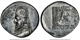 PARTHIAN KINGDOM. Mithradates III (ca. 87-80 BC). AR drachm (20mm, 12h). NGC AU. Ecbatana mint. Diademed bust of Mithradates III left, wearing tiara d...