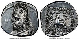 PARTHIAN KINGDOM. Mithradates III (ca. 87-80 BC). AR drachm (19mm, 1h). NGC XF. Ecbatana mint. Diademed bust of Mithradates III left, wearing tiara de...