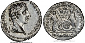 Augustus (27 BC-AD 14). AR denarius (18mm, 3.80 gm, 2h). NGC AU 4/5 - 4/5. Lugdunum, 2 BC-AD 4. CAESAR AVGVSTVS-DIVI F PATER PATRIAE, laureate head of...