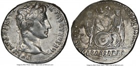 Augustus (27 BC-AD 14). AR denarius (19mm, 1h). NGC Choice VF. Lugdunum, 2 BC-AD 4. CAESAR AVGVSTVS-DIVI F PATER PATRIAE, laureate head of Augustus ri...