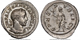 Severus Alexander (AD 222-235). AR denarius (20mm, 3.27 gm, 1h). NGC Choice AU 5/5 - 4/5. Rome, AD 231-235. IMP ALEXAN-DER PIVS AVG, laureate, draped ...